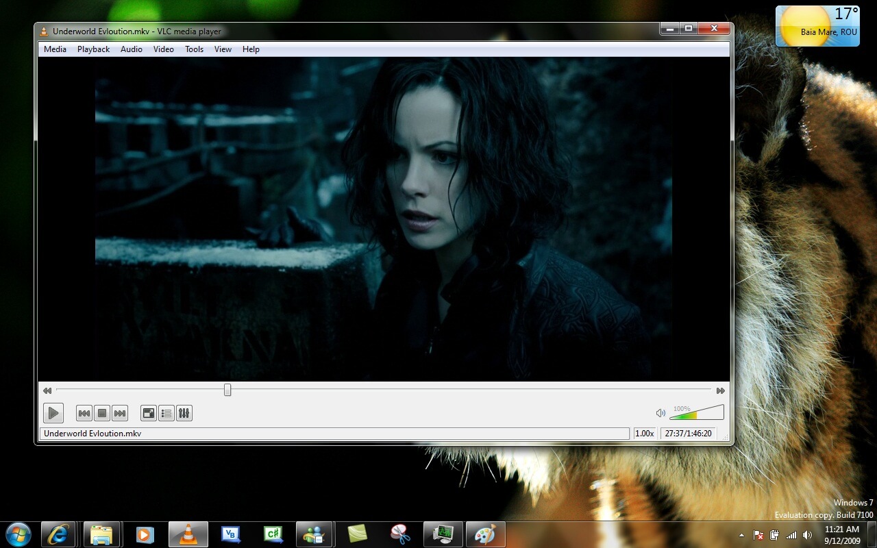 VLC playing Underworld Evolution on Windows 7
